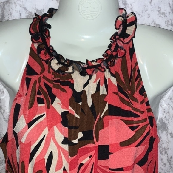 LILY HIGH NECK MINI SWING DRESS FLORAL LADIES SIZE SMALL - Picture 2 of 12